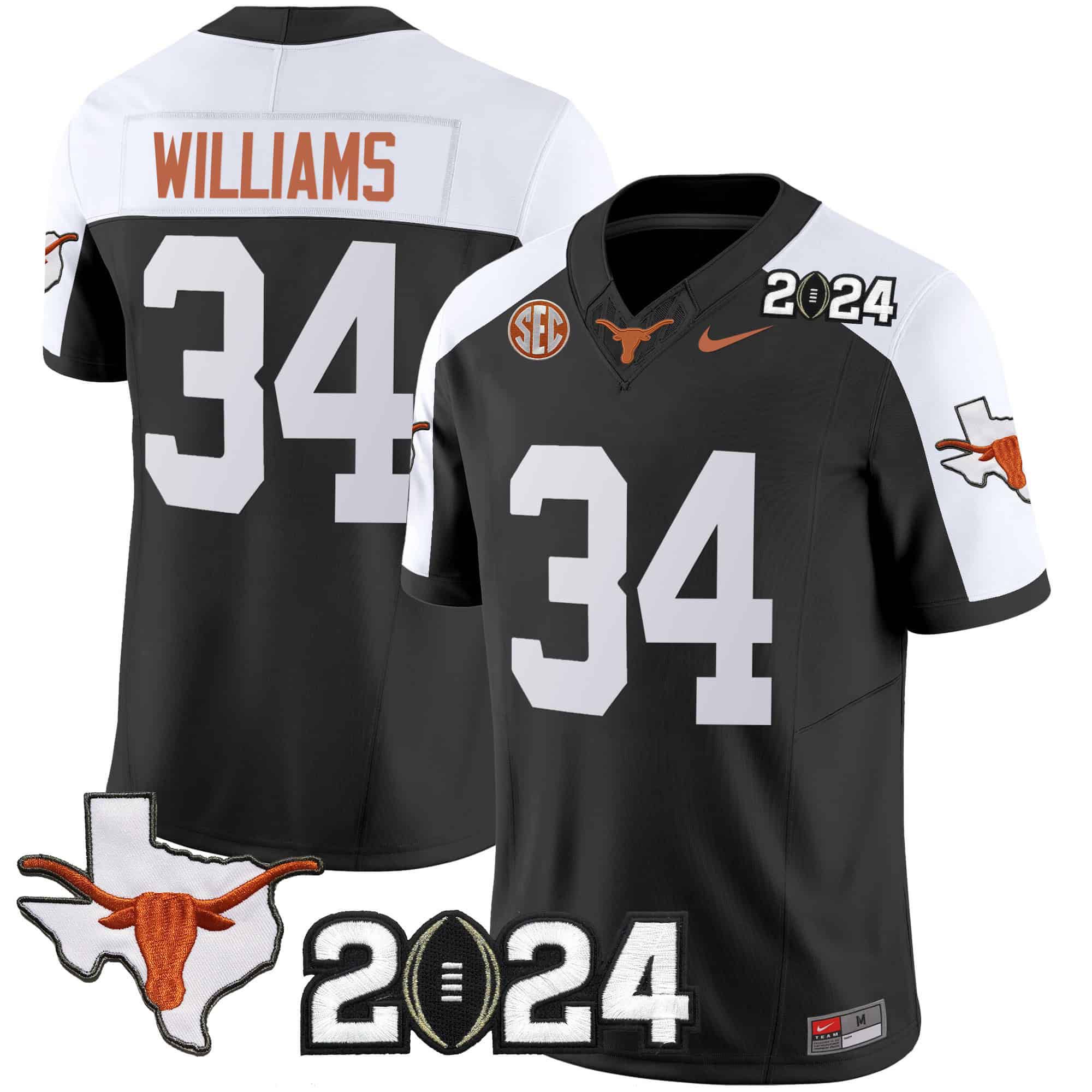 Men Texas Longhorns #34 Williams Black 2024 Nike Vapor Limited NCAA Jersey->indianapolis colts->NFL Jersey